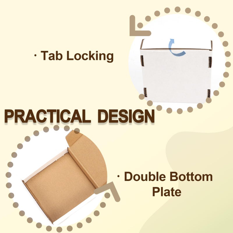WIFTREY 100 Pcs 4X4X1 inches Small Shipping Boxes, White Corrugated Cardboard Box for Packaging Small Business, Moving, Literature Mailer - Image 4